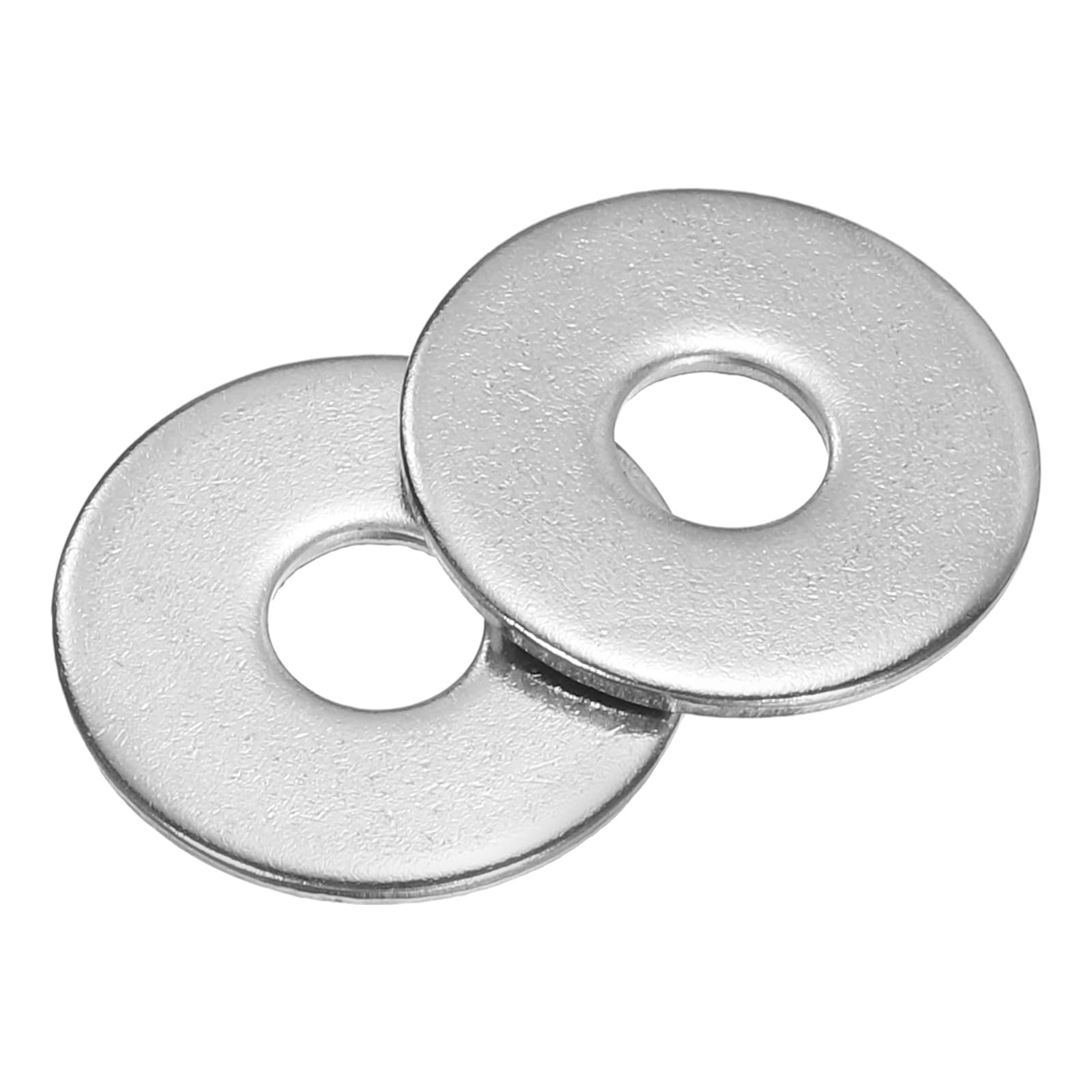 sourcing map 100 Pcs M6 Fender Washer, 304 Stainless Steel Flat Washer 20mm OD, 1.5mm Thickness, Metal Gasket for Screws and Bolts, White Wash