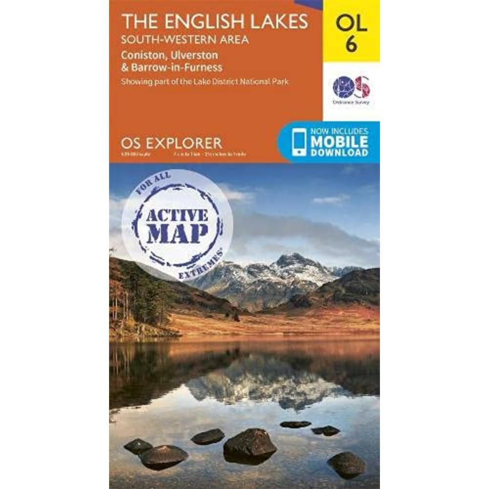 The English Lakes: South-Western Area Map | Weatherproof | Coniston, Ulverston & Barrow-in-Furness | Ordnance Survey | OS Explorer Active Map OL6 | England | Walks | Hiking | Maps | Adventure