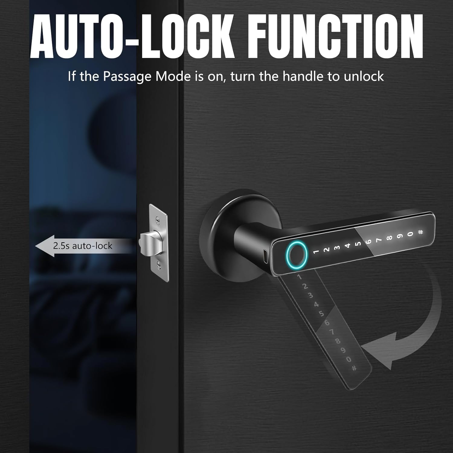 NEWFUN Serratura Smart Porta Blindata,Serratura Wifi,Con chiave, scheda chiave, APP Bluetooth per la serratura della porta, impermeabile