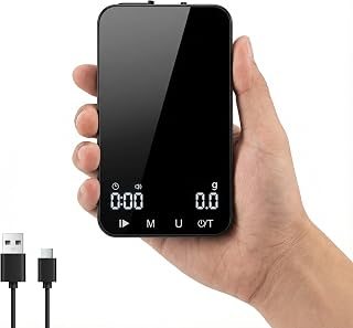 Mini Coffee Scale with Timer, Diyife Rechargeable Espresso Scale, 2kg/0.1g Accurate Scale with Removable Silicone Pad, for Pour-Over, Espresso, French Press, 5.2 * 3.2 * 0.7in