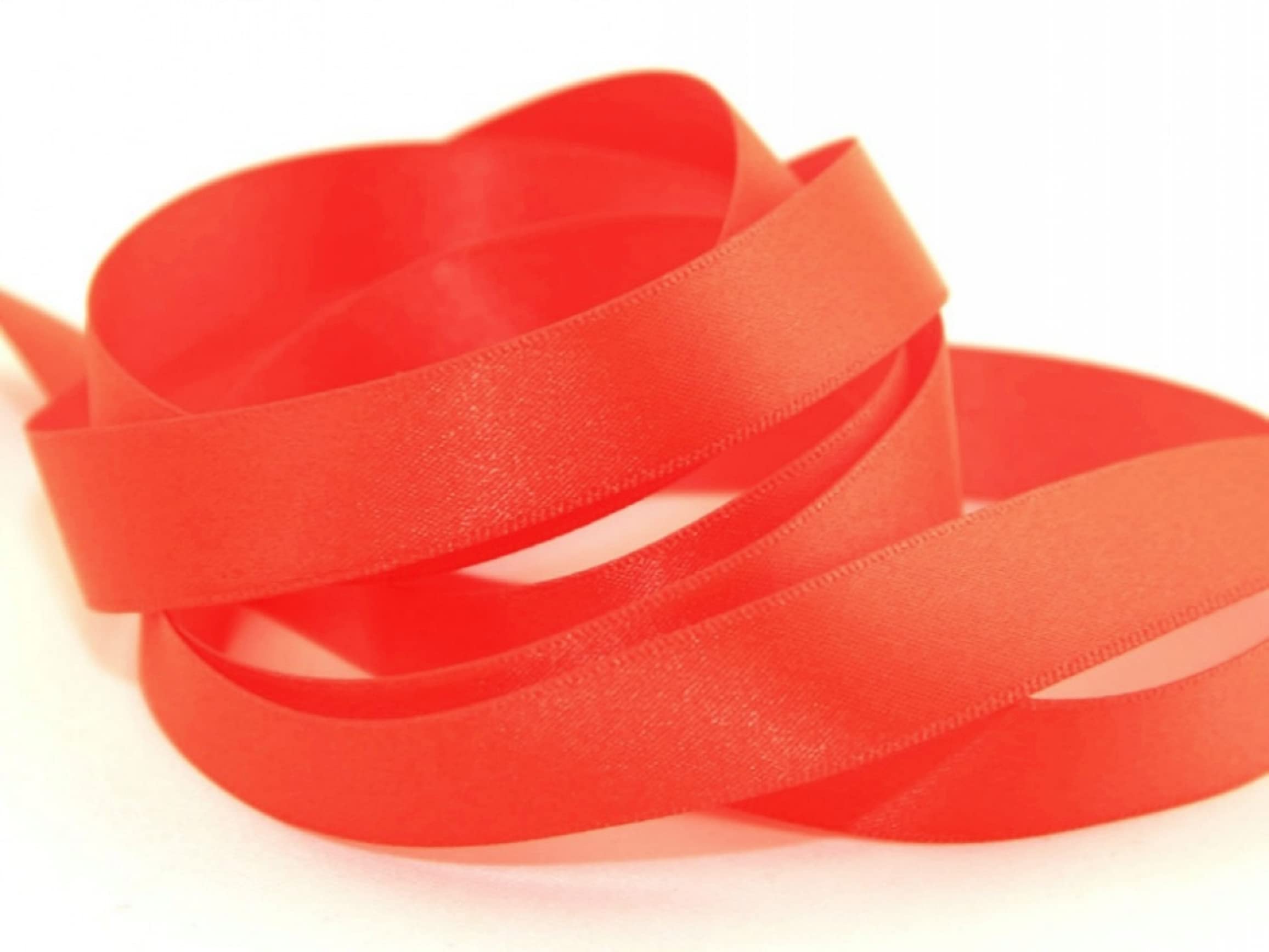 Double Faced Satin Ribbon -23 Metre, Perfect for Wedding Gift Wrapping, Bow Making & Other Projects (25mm, Neon Orange) - Image 2