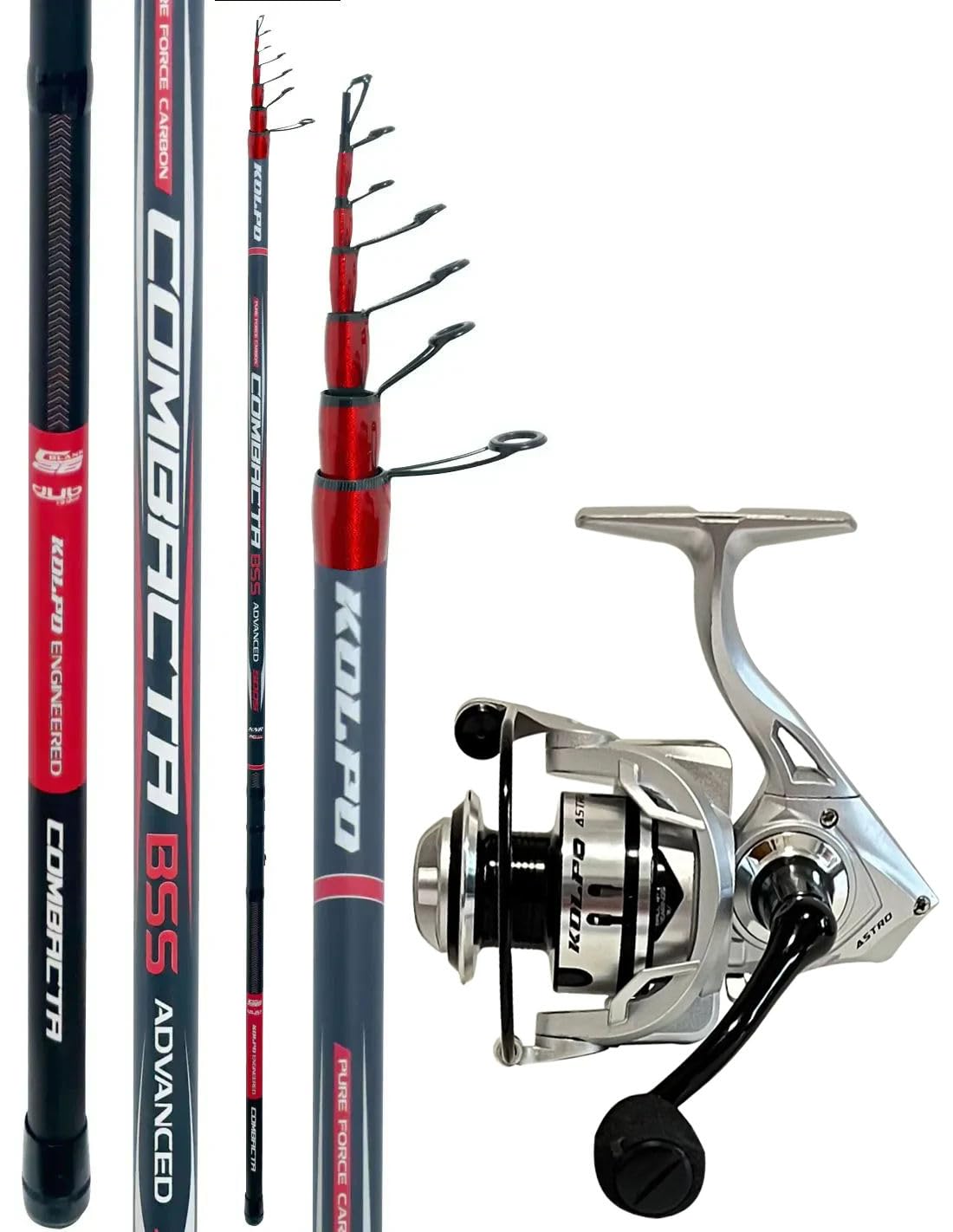 Combo da pesca bolognese con canna metri 4 mulinello pesca lago mare scogli porto in offerta