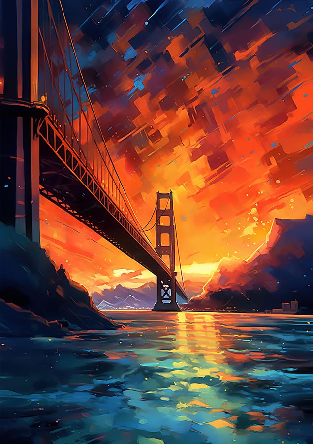 Miniatura 9 de Golden Gate Bridge San Francisco - American Landmark Painted Fine Art PRINT or CANVAS Wall Art - Home Decor in Multiple Sizes