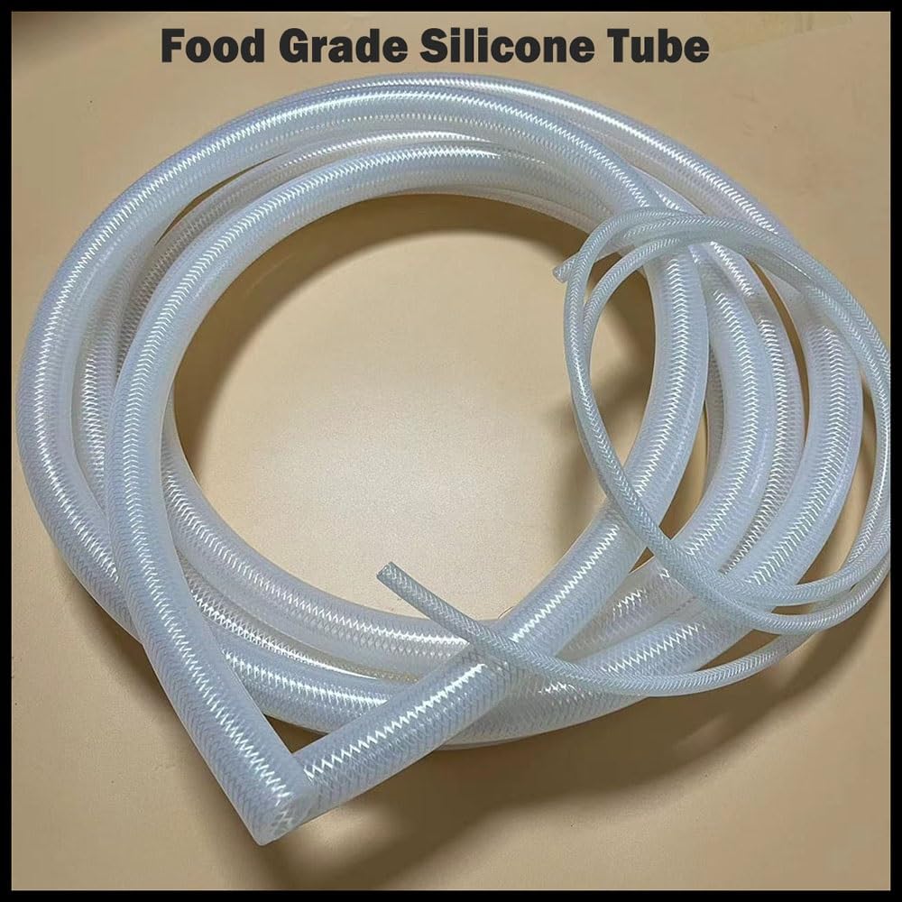 drain hose Food Grade Steam Distillation Rubber Hose Heat Resistant Flexible Rubber Tube 1 Meter Braided Thickened Silicone Tube Hose water pump(Color:12x20mm)
