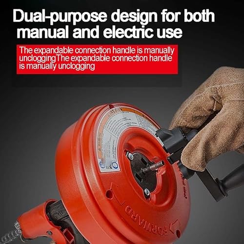 TYQMYSM Power-Spin Drain Snake with Drill & 2 Batteries, 7.6m(25ft) Auto-Feed Cable for 12.6-40mm Pipes, Electric Pipe Cleaner Machine for Sink, Toilet, Shower, Bathtub Drain Clog Removal 4 TYQMYSM Power-Spin Drain Snake with Drill & 2 Batteries, 7.6m(25ft) Auto-Feed Cable for 12.6-40mm Pipes, Electric Pipe Cleaner Machine for Sink, Toilet, Shower, Bathtub Drain Clog Removal - Image 4