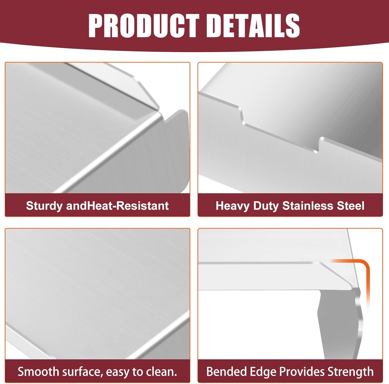 Heavy Duty Stainless Steel Pit Boss Heat Baffle Diffuser and Flame Tamer Replacement for Pit Boss 700 820 850 1000 1150 1250 1300 1600 Series Pellet Smokers, Drip Pan Heat Deflector Grill Accessories
