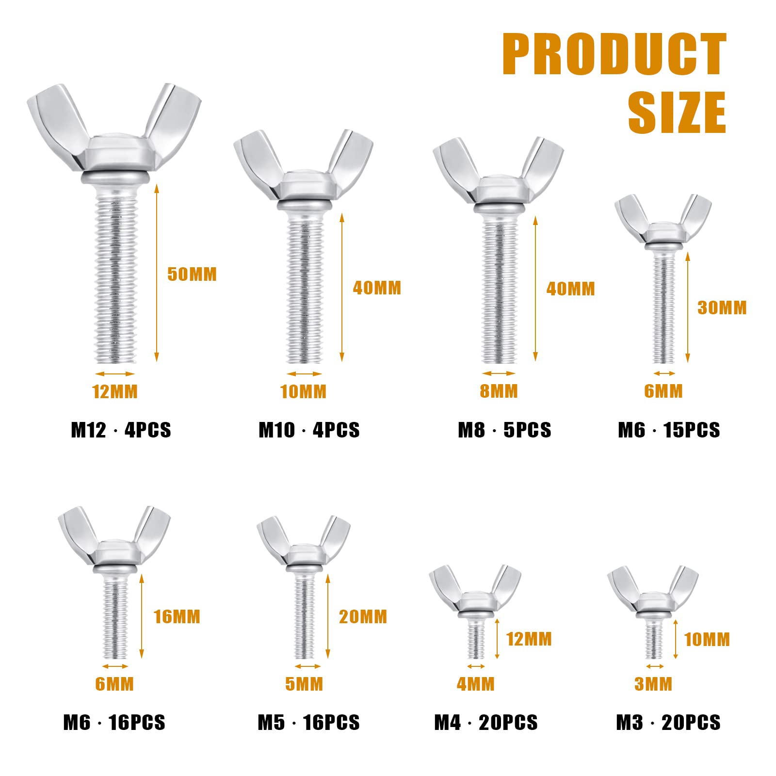 Dadi Ad Ala Acciaio Dadi Ad Ala In Acciaio Inox 304 A2 - Misure M6 - Foto 2