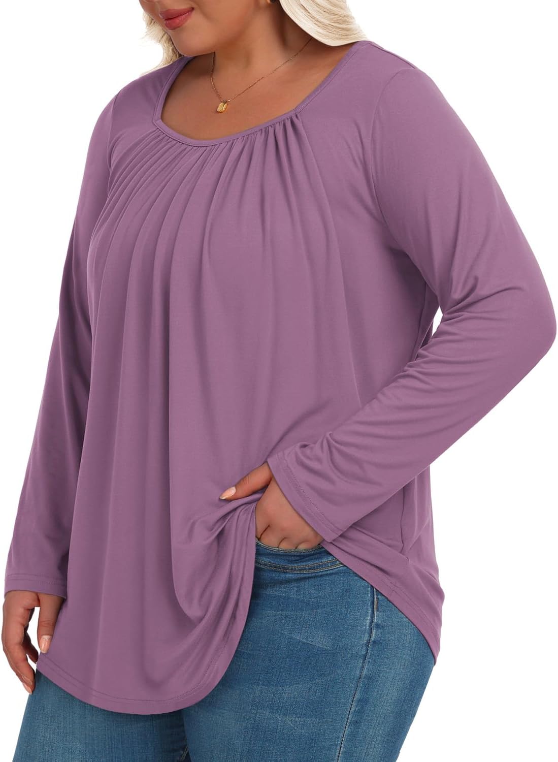 Plus Size Tops for Women Fall Long Sleeve Shirts Blouses Flowy Loose Fit 1X-5X - Image 2