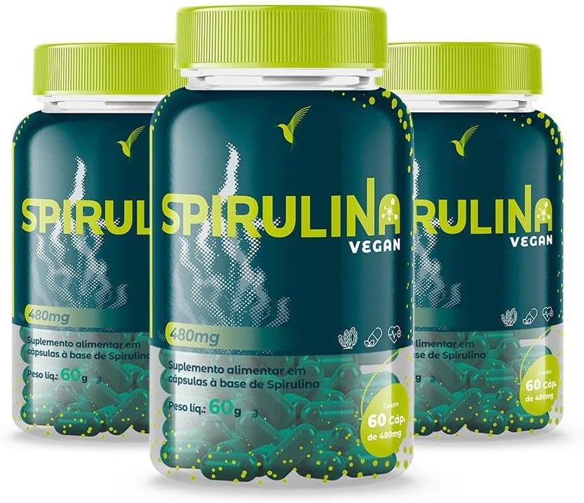 Spirulina Suplemento em Capsulas Vegana 90 Dias Eleve Life