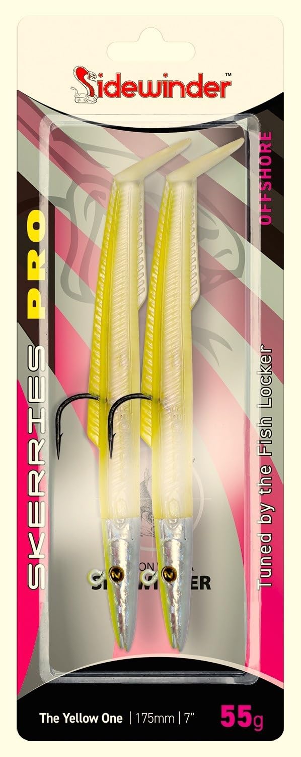Sidewinder Skerries Pro Sandeel Lures (The Yellow One, 6 inch - 150mm - 35g)