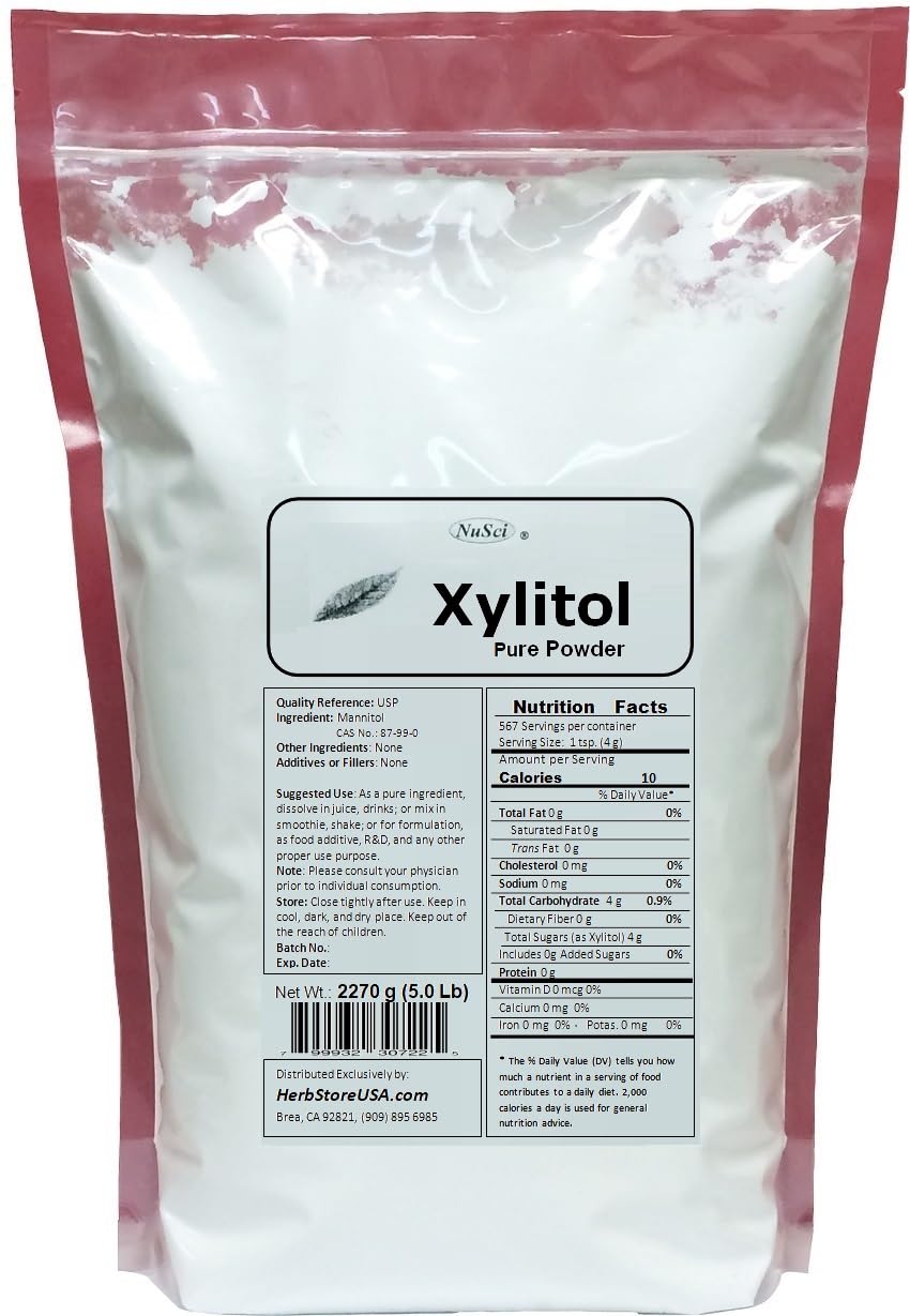 NuSci Xylitol Powder Pure Form an alternative to sugar (1500 grams (3.3 lb))
