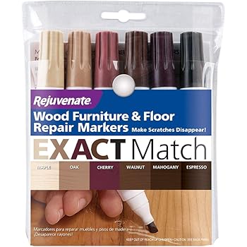 Amazon Com Rejuvenate New Improved Colors Wood Furniture Floor Repair Markers Make Scratches Disappear In Any Color Wood Combination Of 6 Colors Maple Oak Cherry Walnut Mahogany And Espresso Home Kitchen