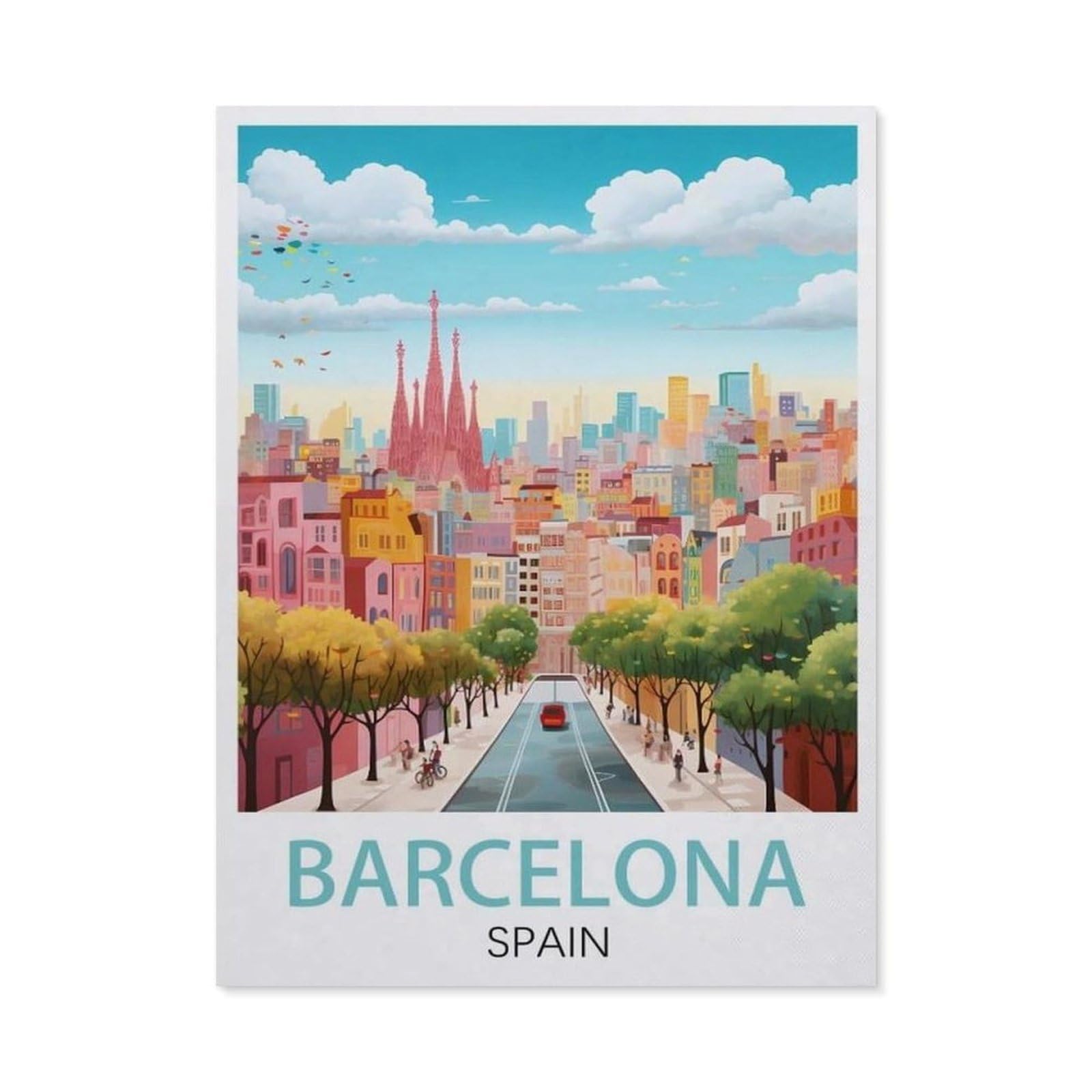 Vintage Art Metal Signs Funny Sign，Barcelona Spain(20x30cm）