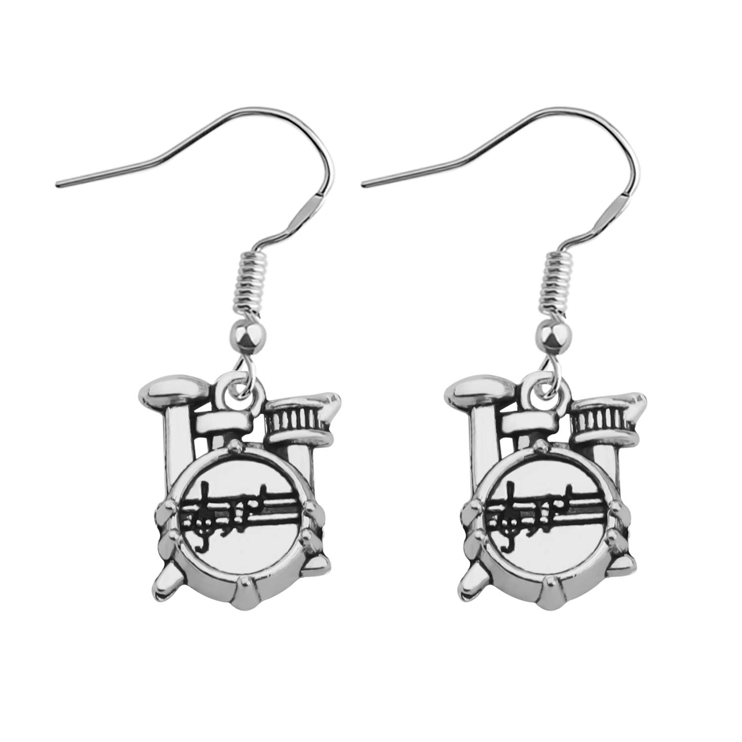 CHOOROCHOORO Drummer Gift Drummer Jewelry Drum Kit Charm Earrings Gifts Musician Gift Percussion Jewelry Drum Player Band Gifts