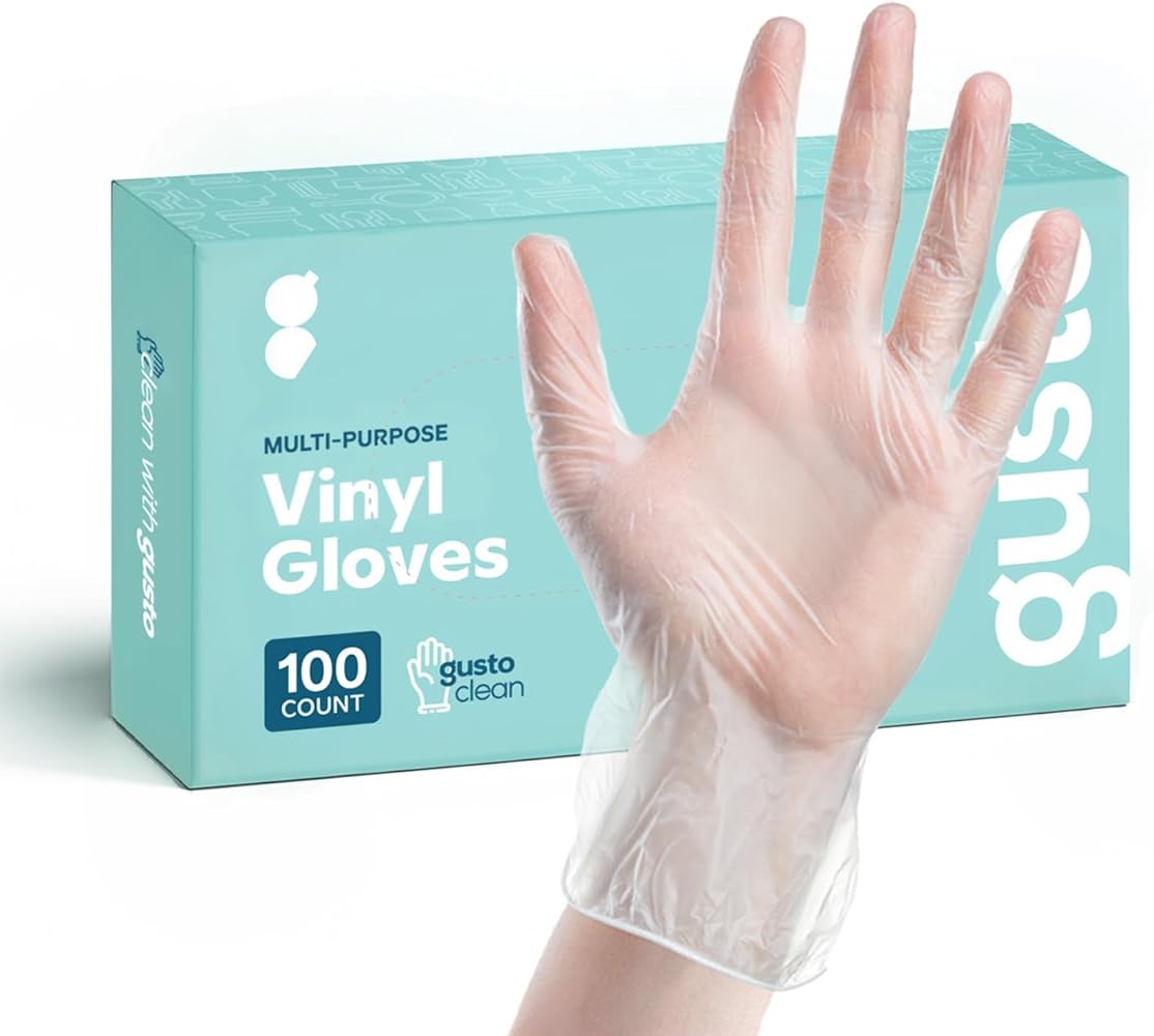 Clear Vinyl Disposable Gloves for Household and Food Prep