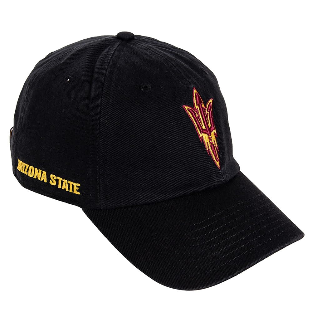 Desert Cactus Arizona State University Baseball Hat ASU Sun Devils Brimmed Embroidered Hats Cap Adjustable Cloth Strap Adult, Black, One size