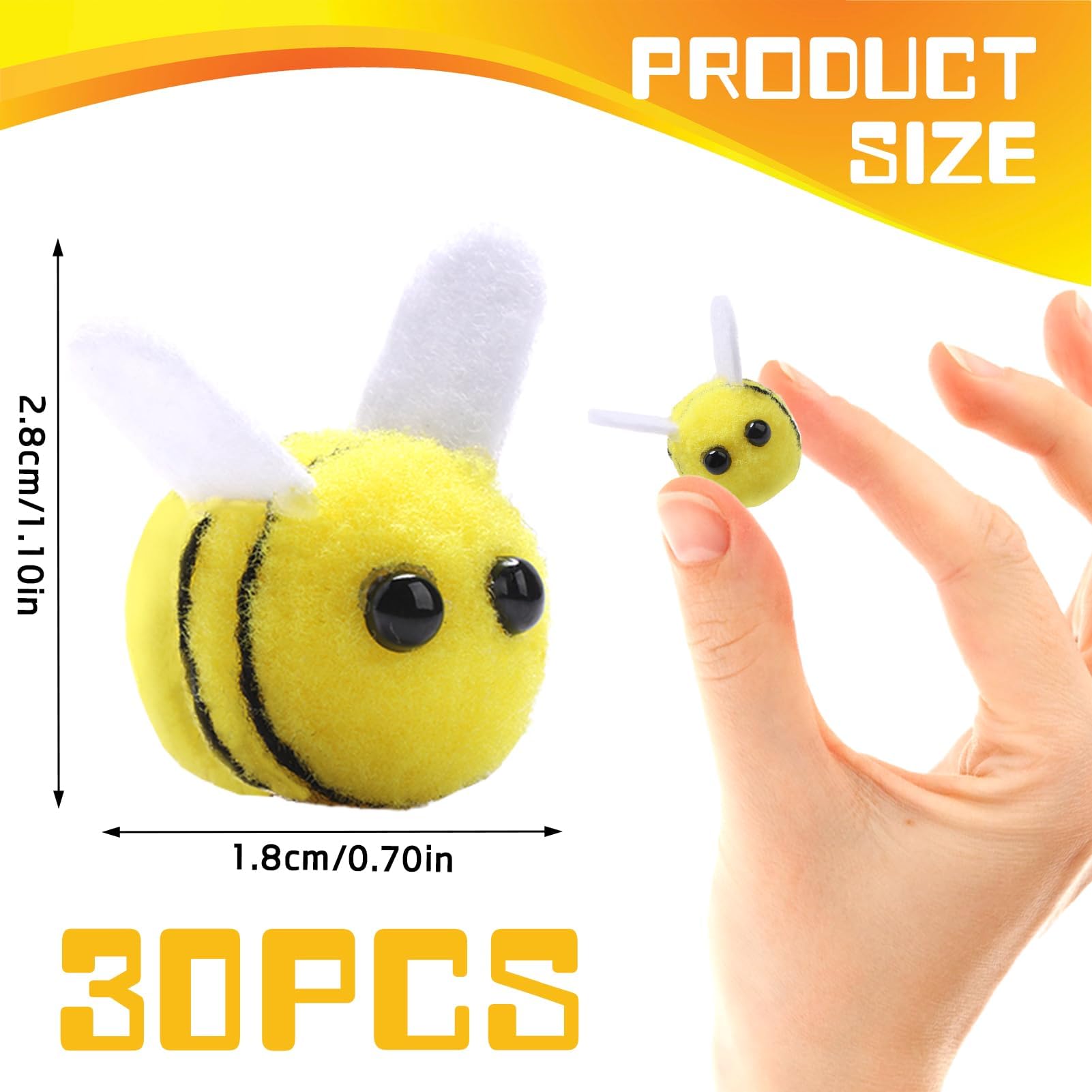 Lot De 30 Décorations Abeilles En Feutrine De Laine - Motifs Colorés Et Mignons Pour DIY, Sacs, écharpes, Mitaines, Projets Créatifs Manuels - 2