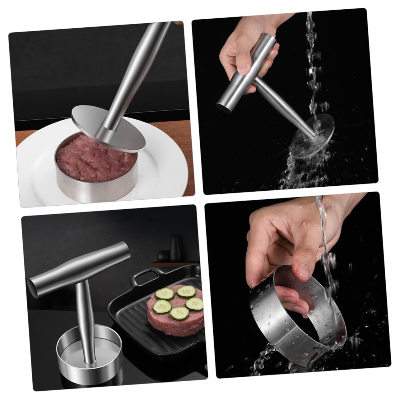 ibasenice Manual Burger Press Durable Hamburger Patty Maker Tool for Shaped Patties Compact Design for Easy Storage for Grilling and Barbecue