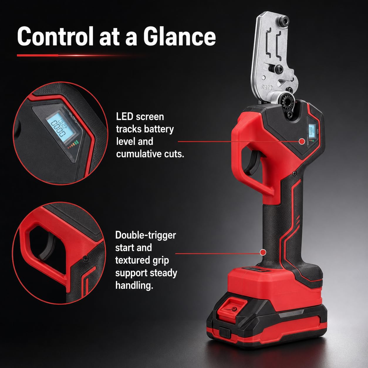 Coupe-rail Rechargeable, Avec Double Rainure Et Affichage Led