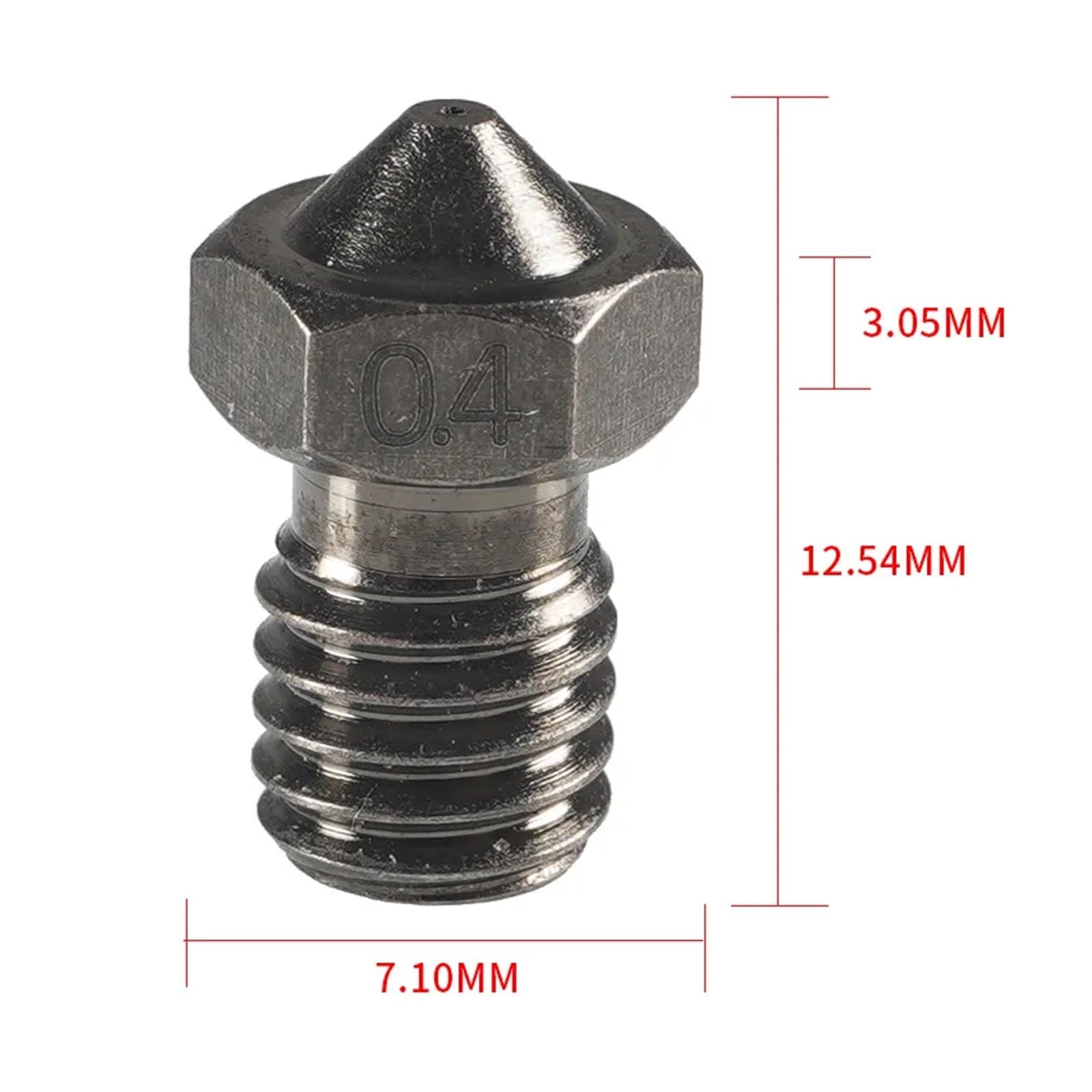 Dysza do drukarki 3D 0,2 mm-1, mm materiałów eksploatacyjnych 1,75 CR10 CR10S Ender-3, głowica wytłaczarki ze stali hartowanej, części dyszy(10Pcs for 1.75mm,0.5mm)