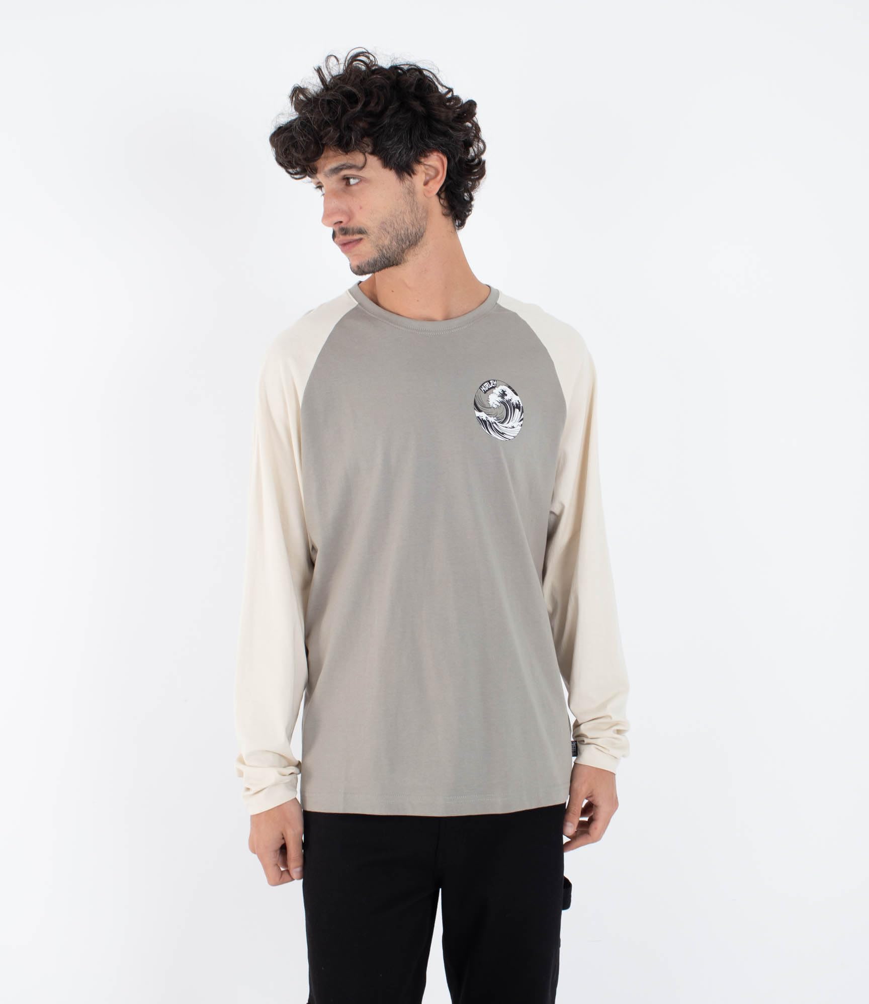 Hurley Mens Long Sleeve Tattoo T-Shirt, Green, XL EU
