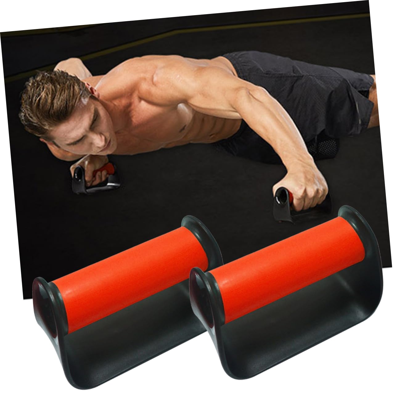 GOOHOCHY Push-up Rack Fitness Equipment 1 Pair Push-up Bars Multipoint Gravity Distribution Enhance Upper Body Strength for Home Travel