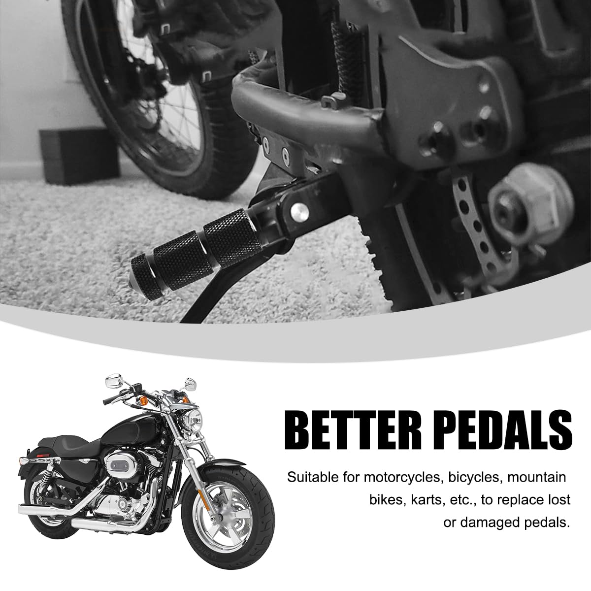 MOJINLI Passenger Foot Pegs Kit For Honda Rebel 300/500 (CMX300/CMX500) 2014-2024 – Steel & Aluminum