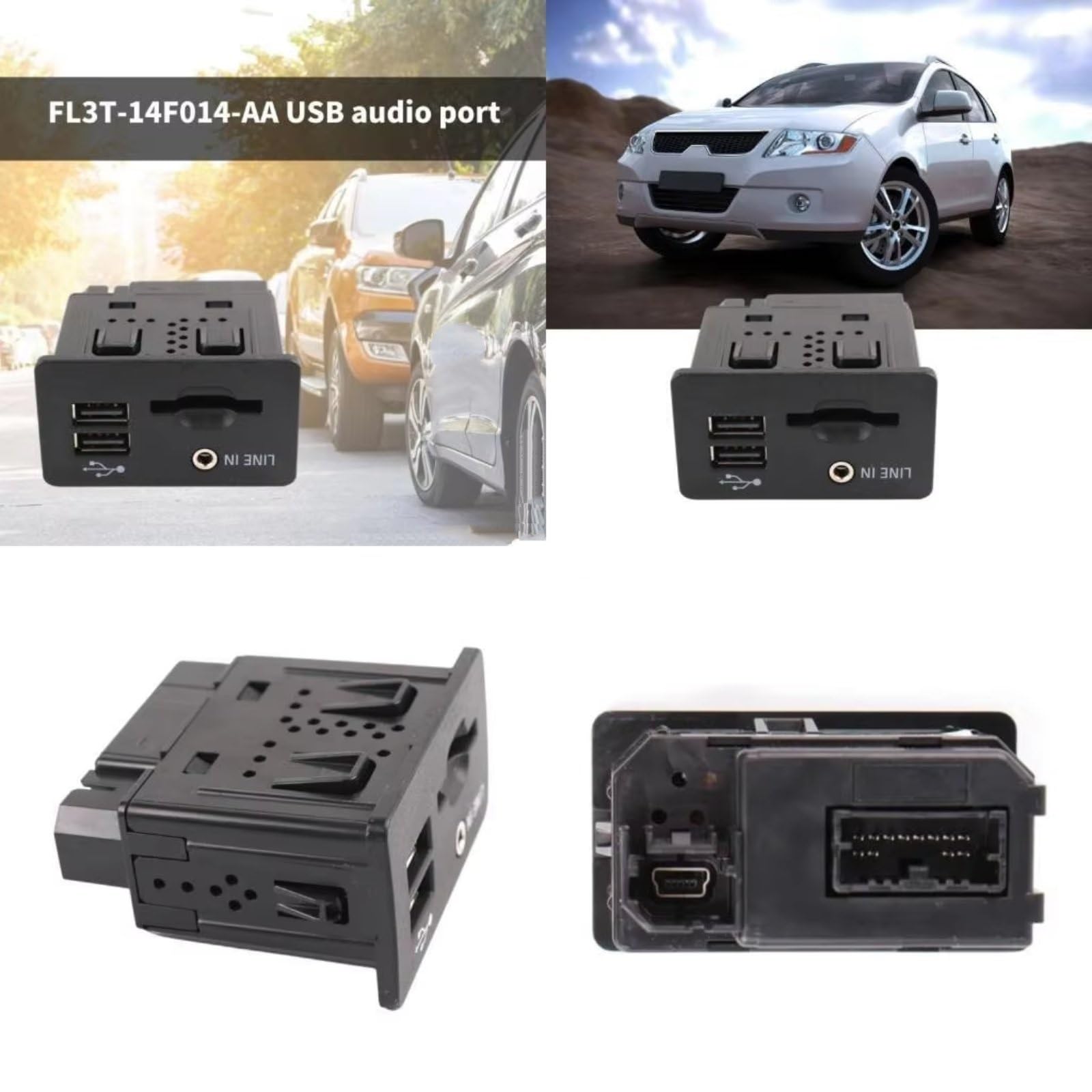 Actualiza Las Interfaces De Sonido Del Vehículo Con Lector De Tarjetas Reemplazos Del Adaptador Del Puerto USB Repuesto Del Vehículo FL3T-14F014-AA Audio Y Enchufe USB Puerto