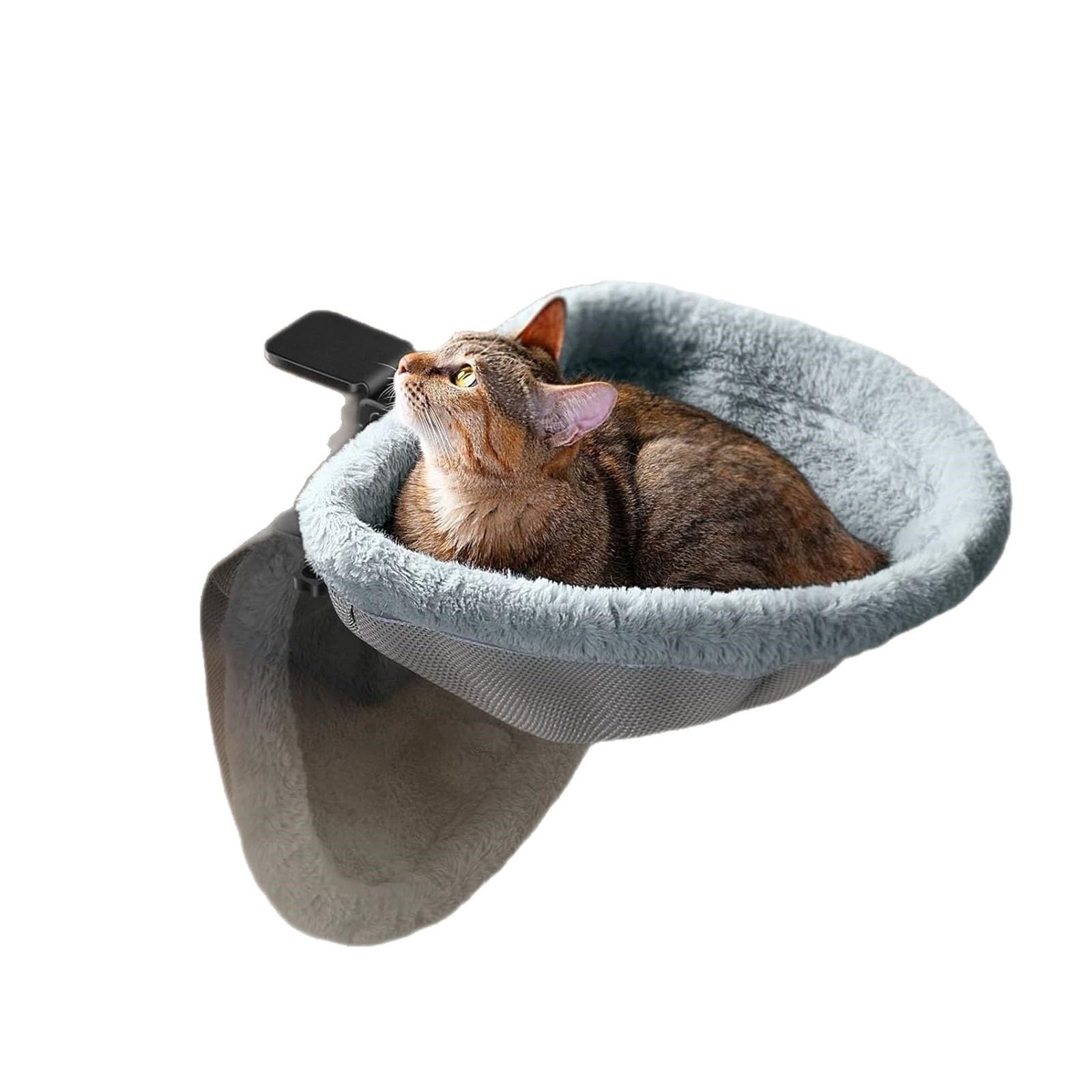 Persiana multifunzione per finestra del gatto, pieghevole, per scrivania, letto, tessuto morbido, fissaggio sicuro per animali domestici, per interni, libreria, posatoi per gatti