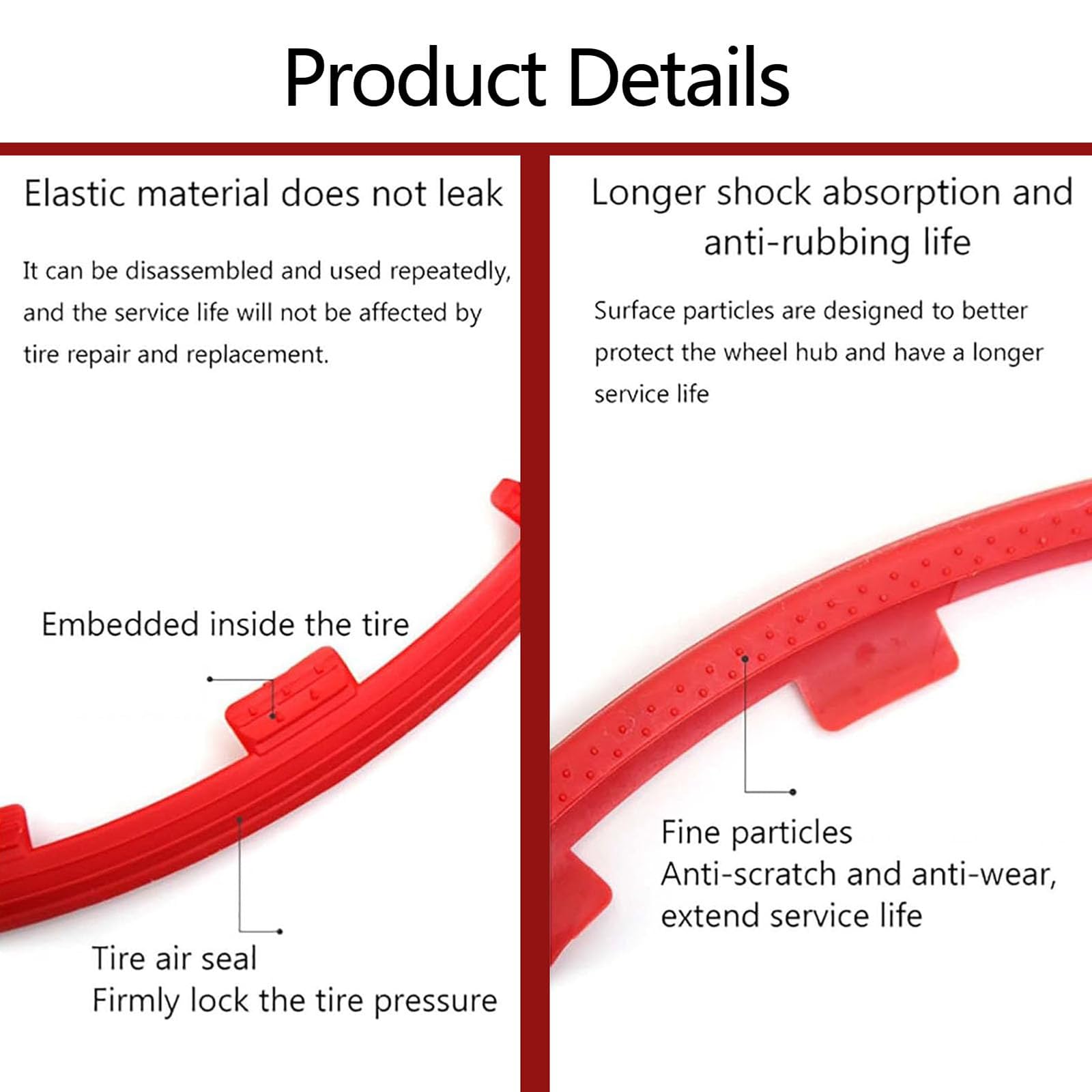Lot De 4 Anneaux De Protection pour Jantes De Voiture (16-21 Pouces), en Nylon | Anti-Rayures, Anti-Chute, Décoration D'accessoires De Voiture (4 Couleurs),18inch,Red