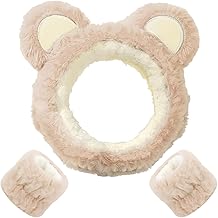 NJCXOLA 3 Pezzi Fascia Capelli Donna Trucco,di Polsini per il Lavaggio del Viso, Polso per Spa Elastico, Elastica Fascia per Trucco,Adatto per Lavaggio Viso,Trucco,Doccia,Terme,Massaggi ect