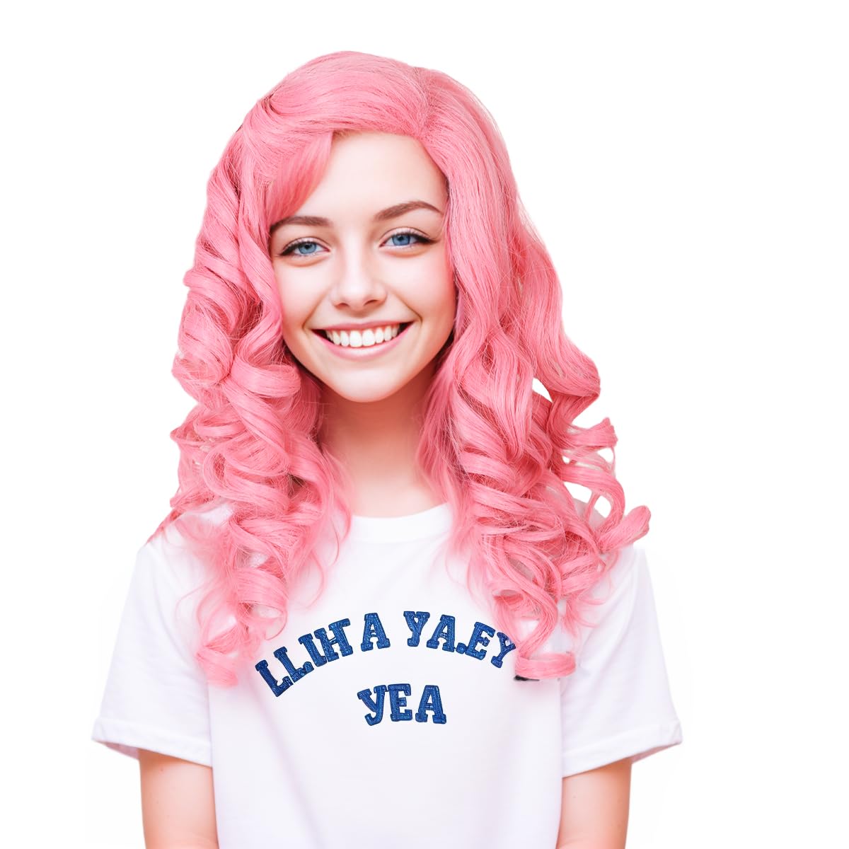 ColorGround Long Cosplay Wig for Women (Pink Wig(Big Size))