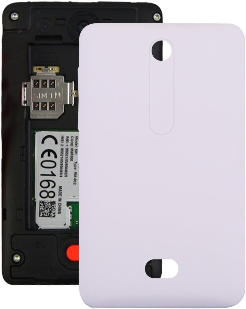 Practical Convenient Spare Parts Compatible With Nokia Asha 501 Battery Back Cover Replacement Parts (Color : White)