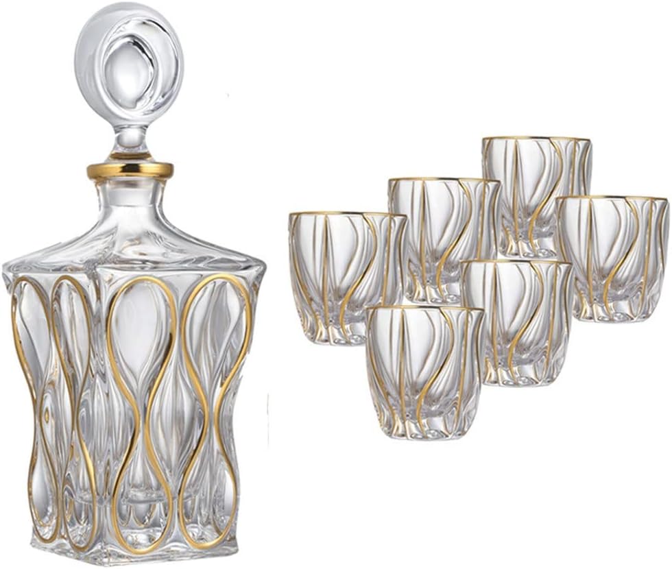 Crystal Glass Whiskey Glass Depicting Gold Wine Glass Red Wine Glass Set Home Decoration