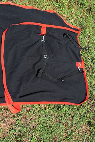 Image of Black Polar Fleece Moisture-Wicking Cooler Horse Exercise Sheet 78 inches Solid Pattern by Challenger