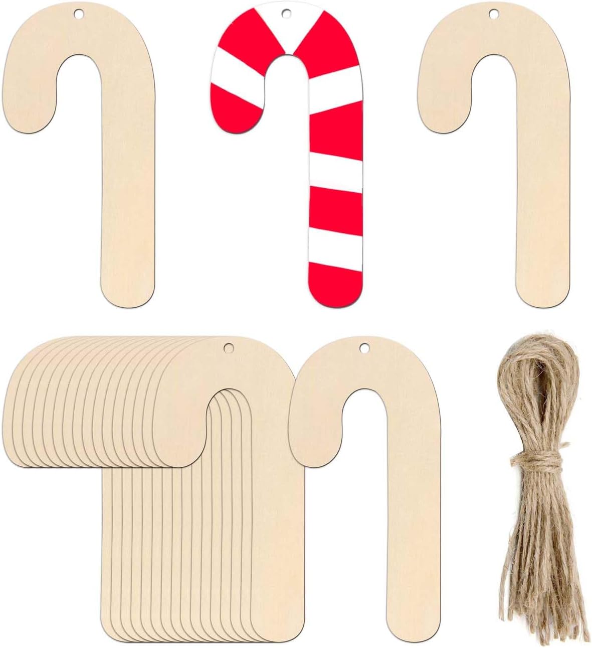 Candy Cane Ruler Amazon.com: 20pcs Christmas Candy Cane Wood Cutouts Unfinished Wooden ...