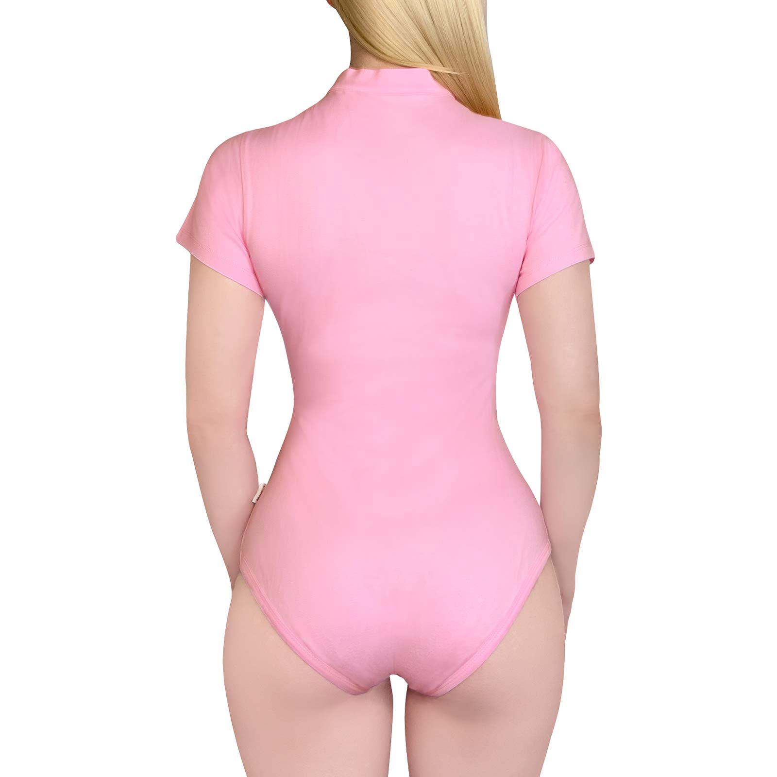 Littleforbig Cotton Romper Onesie Pajamas Bodysuit - Collared Onesie: New Pink XX-Large