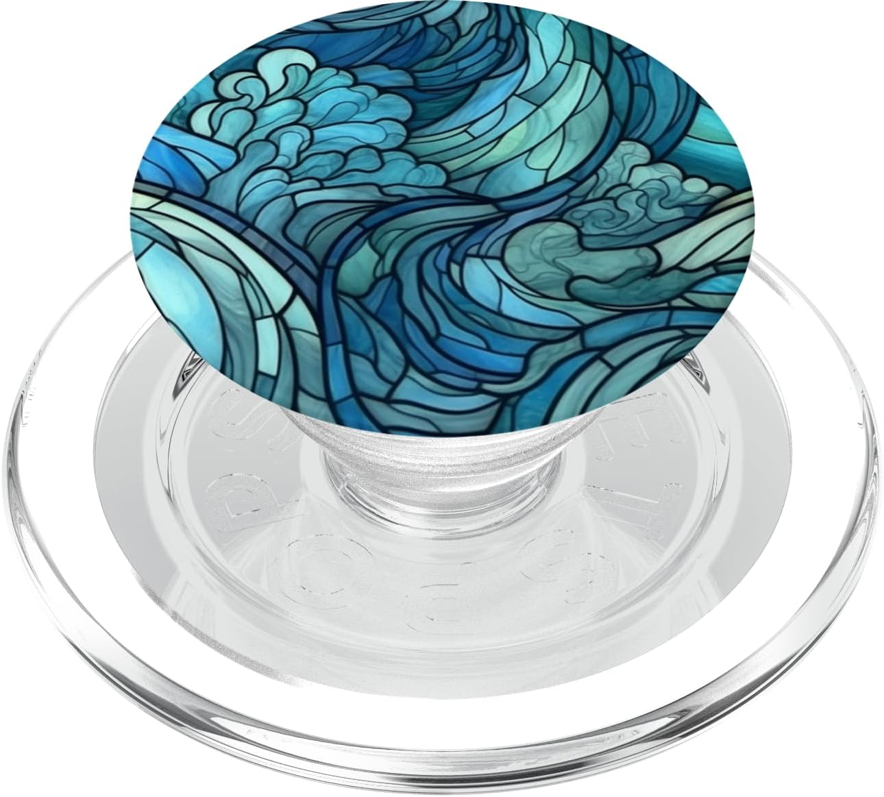 Stained Glass Ocean Wave PopSockets PopWallet for MagSafe