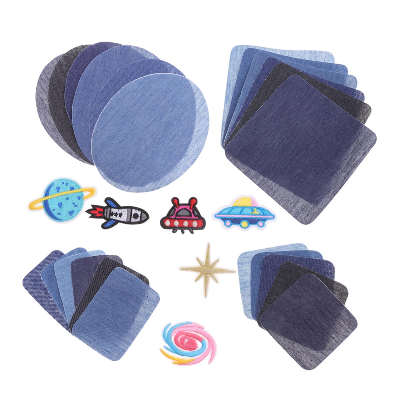 VILLCASEVILLCASE Elbow Patch 1 Set Sleeve Patch Denim Patch Banner Sweater Sticker Blue Knee Cloth Patch Sweater Shirt Elbow Sticker