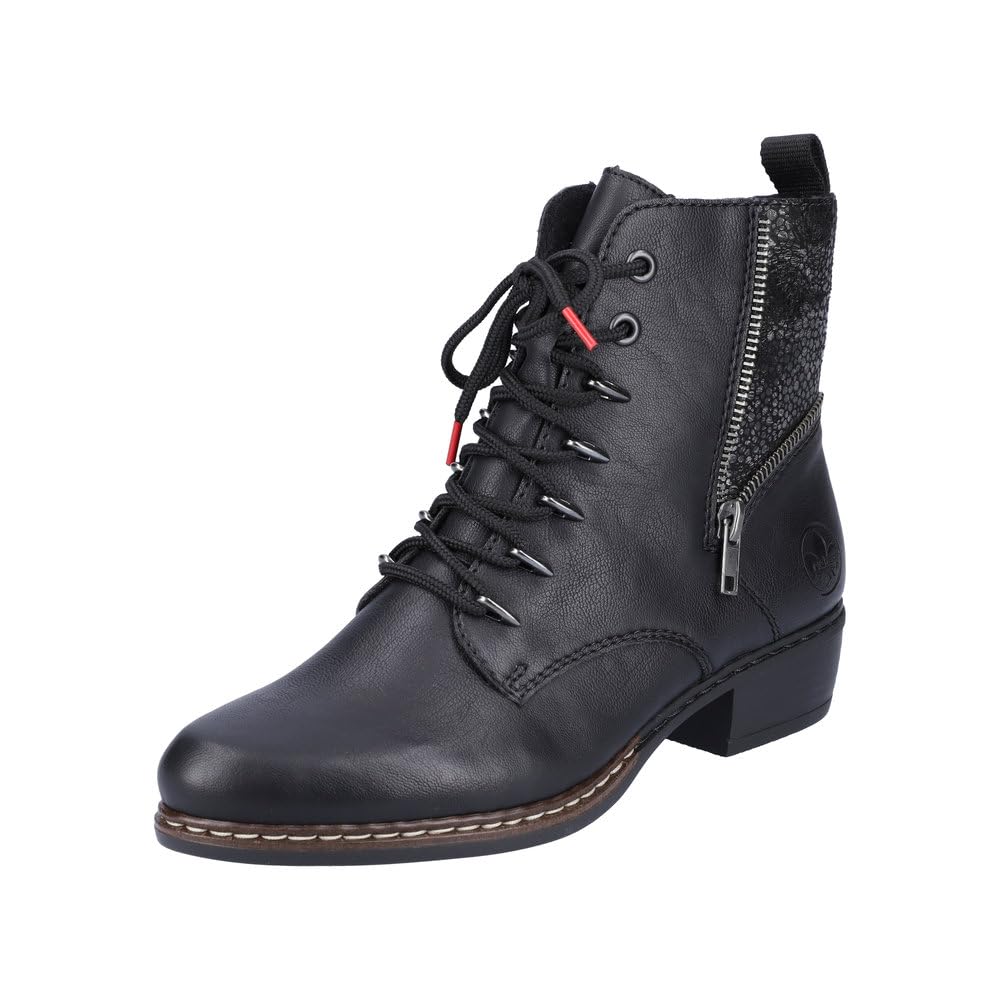 Rieker Women's Lace-Up Boots, black, 8 UK