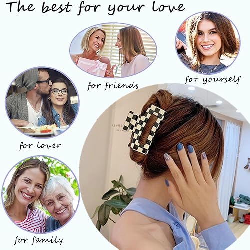 Miniatura 7 de Fsmiling Pinzas grandes para cabello largo pinzas grandes con estampado de leopardo de celuloide para cabello grueso garras de pelo de tortuga de 38