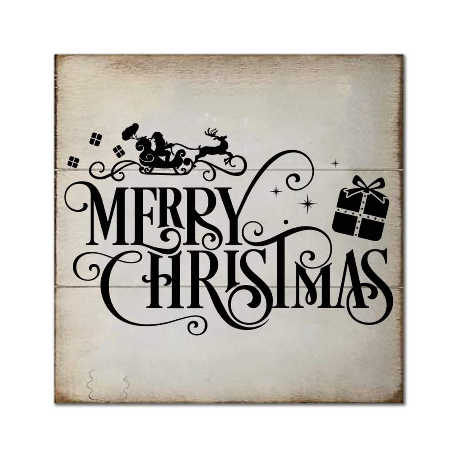 Panneau mural bois Merry Christmas pour salon cosy et entrée chaleureuse