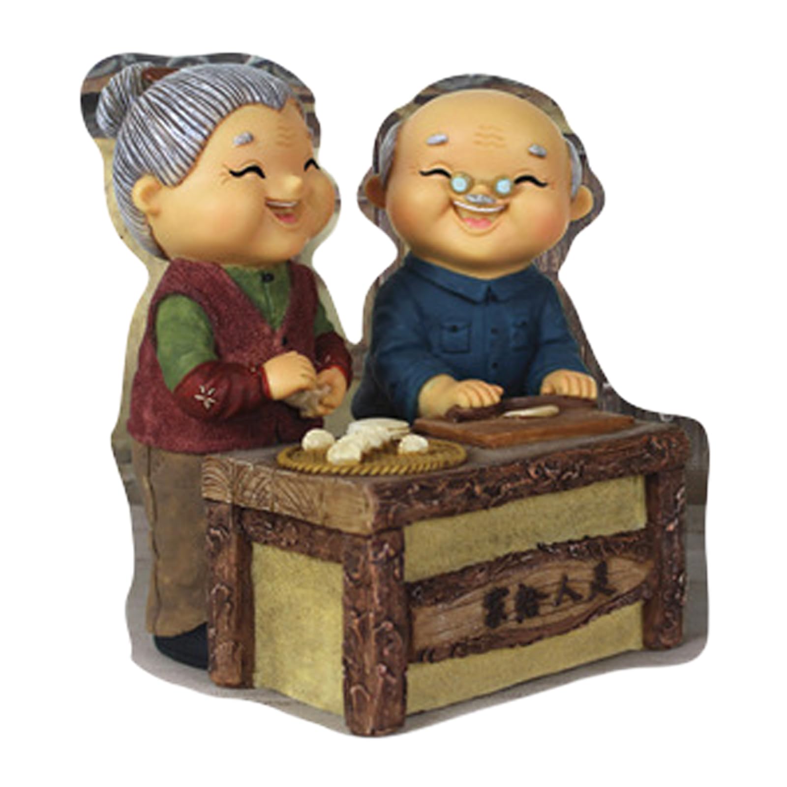 oringnat Romantics Resins Loving Elderly Couple Figurine Statue Ornament for Home Decors and Wedding Valentines