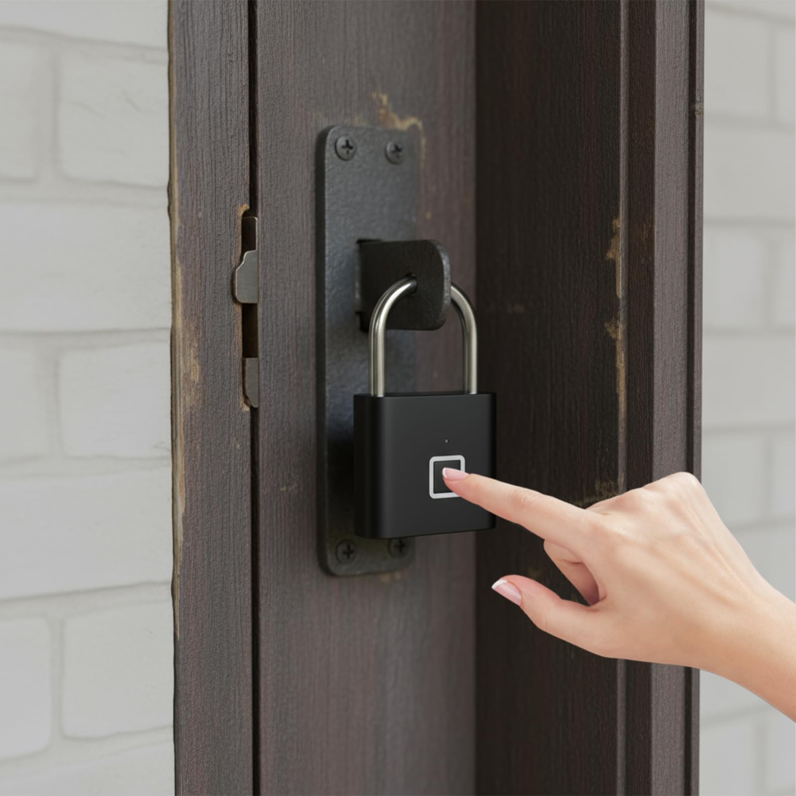 Lucchetto con Impronta Digitale – Ricarica USB-C, Impermeabile IP65 & Antiruggine – Per Palestra, Giardino, Bicicletta – Registra 20 Impronte, Cavo in Acciaio Antiscasso