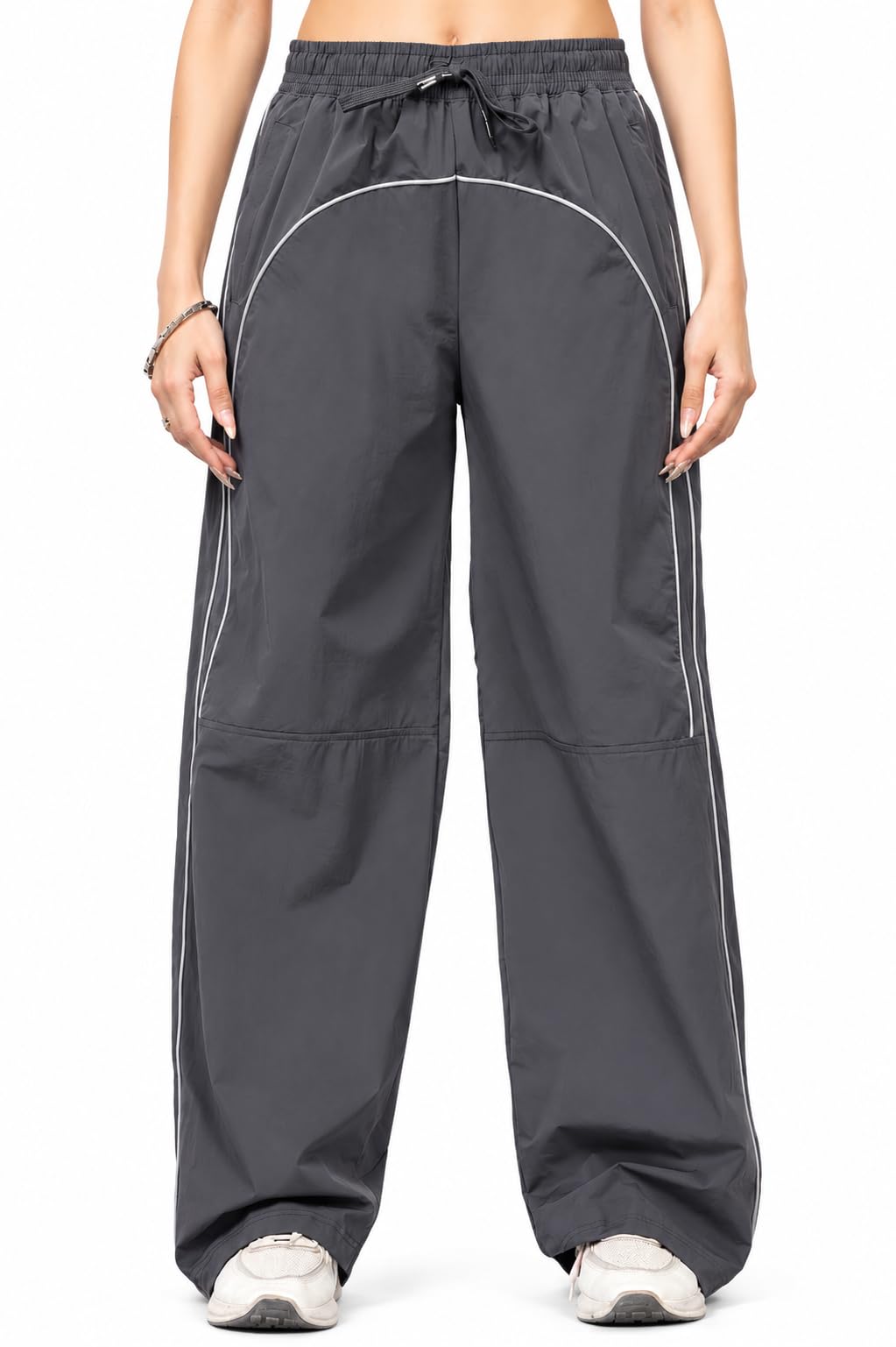 cozy & cove Reflective Lower for Women |Breathable Gym Pyjama with Zipper Pockets | Stylish Solid Strechable Night Joggers | Running & Party Pants for Women-picture-30