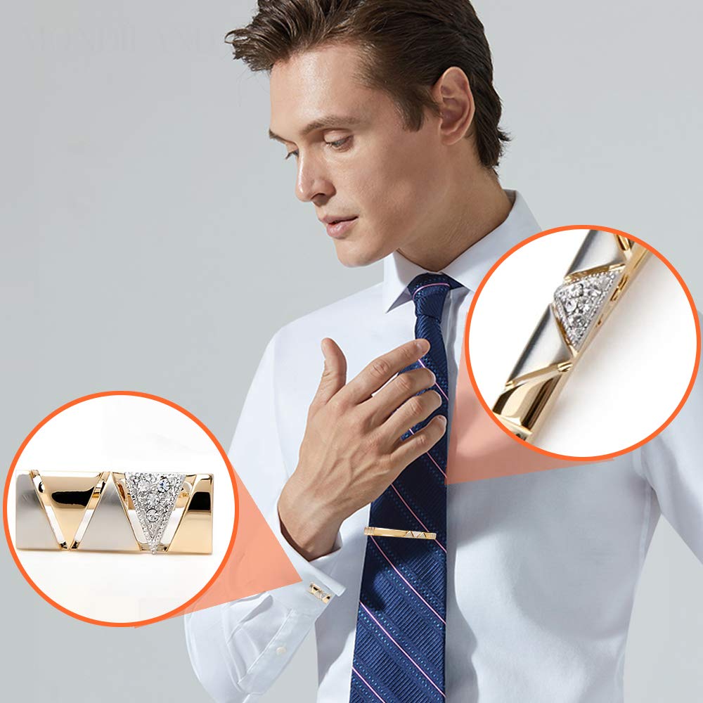 PATIKIL Set Gemelli E Fermacravatta Uomo Con Monogramma Lettera D, Rame Tonalità Oro, Regalo Personalizzato Per Padre, Marito, Figlio
