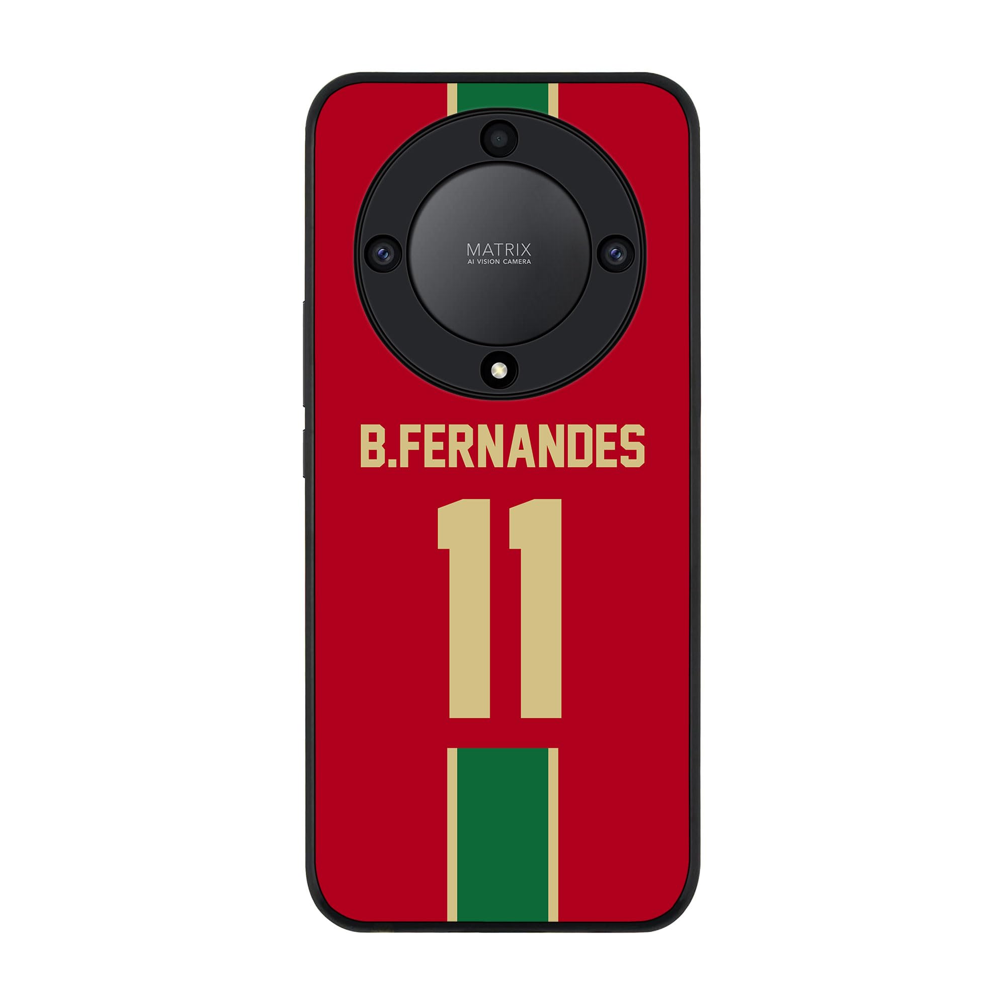 Stylizedd Cover for Honor X9a 5G Case, Rugged Black Slim fit Soft Flexible Anti Drop TPU Gel Thin Protective Phone Cases - Football Team - Portugal Case, Player Name - B.Fernandes