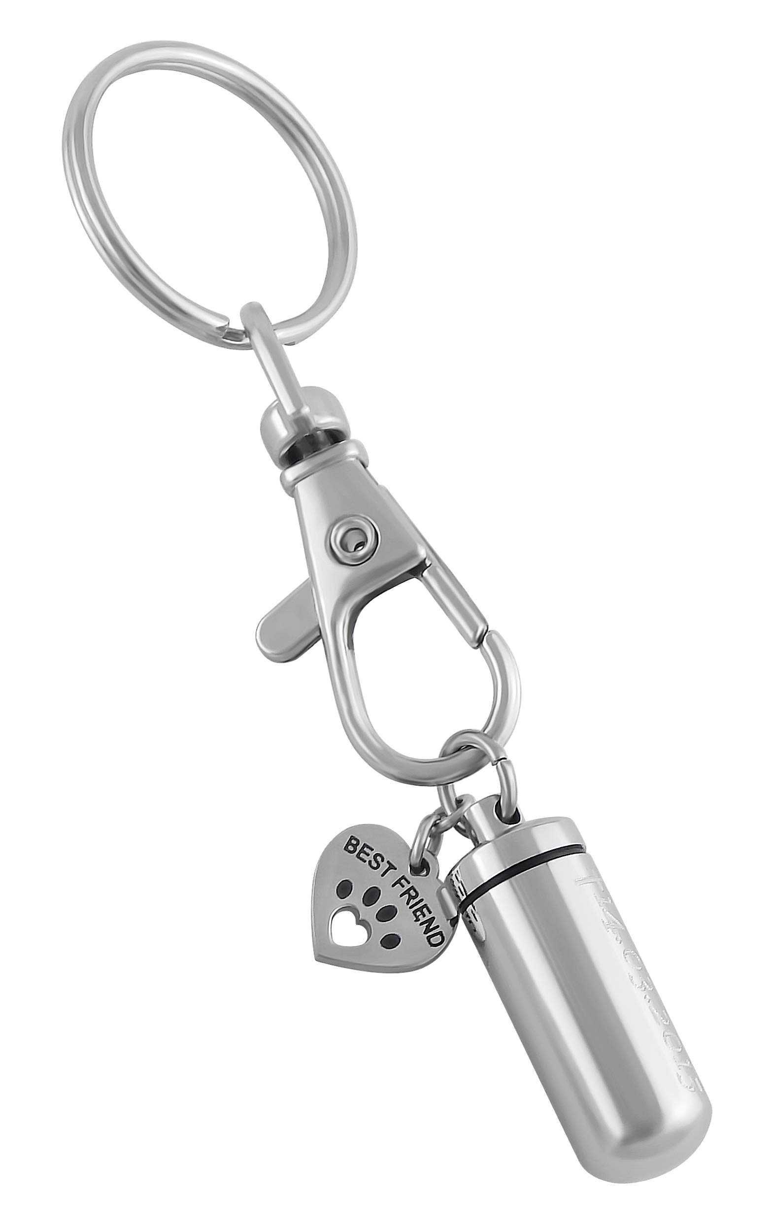 Schlüsselanhänger personalisiert Memorial Urne | Schlüsselanhänger mit Gravur Edelstahl silber | Personalisierte Geschenke zum Aufschrauben | Schlüssel Anhänger Text Name