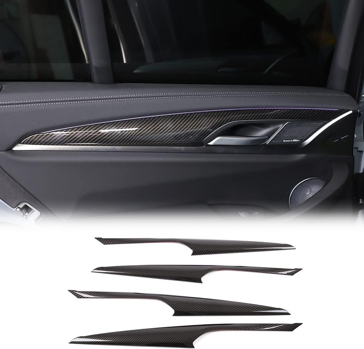 ABS Carbon Fiber Interior Door Decoration Panel Cover Trims For BMW X3 G01 X4 G02 2018-2023 Car Inner Door Armrest Panel Accessories