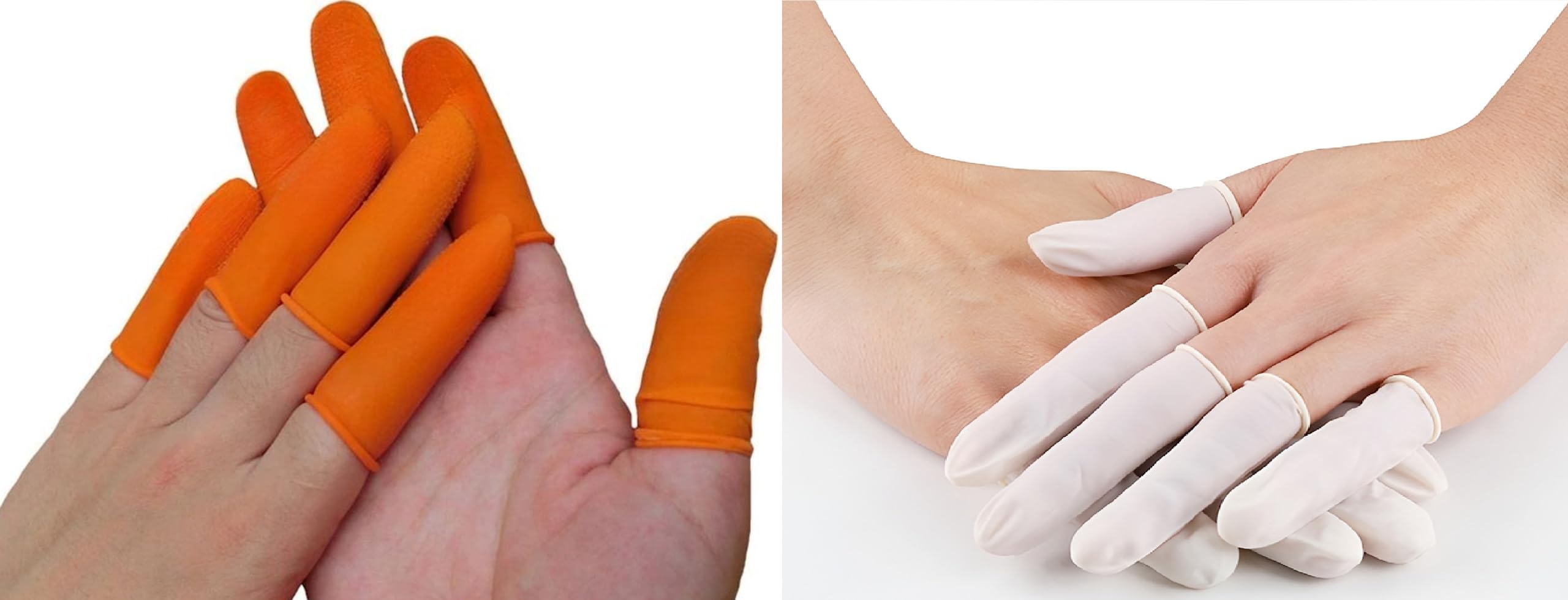 SAZOLONI Reusable Rubber Protective Fingers Cot (Medium/Orange,White)-Pack of 50Pcs Orange and 50 Pcs White